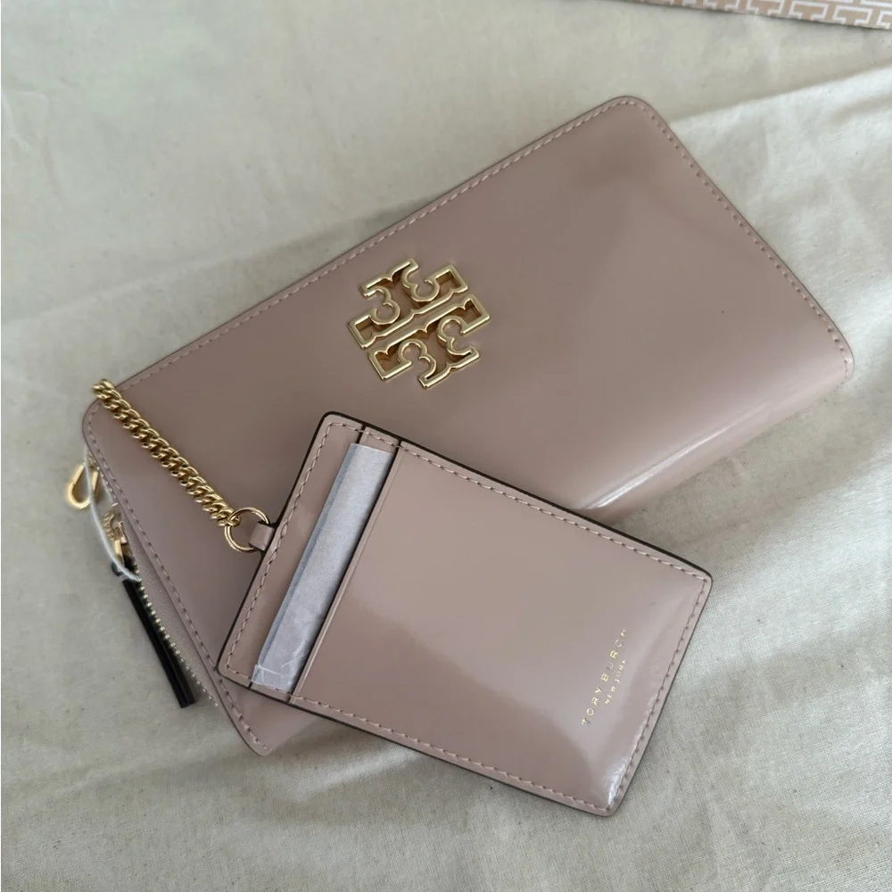 Tory BurchBritten leather Satchel and matching Britten continental Wallet Set